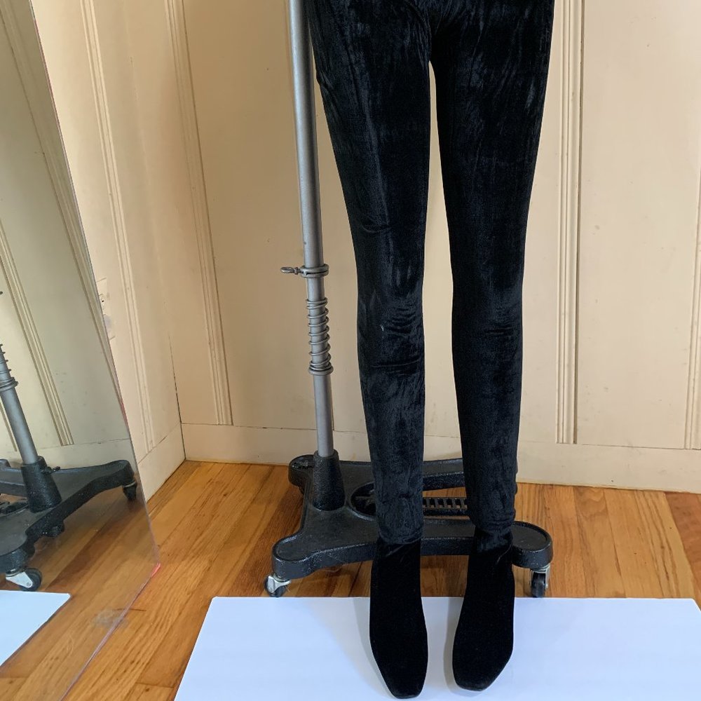 Vintage Anne Klein Designer Velvet all-in-one legging and shoe